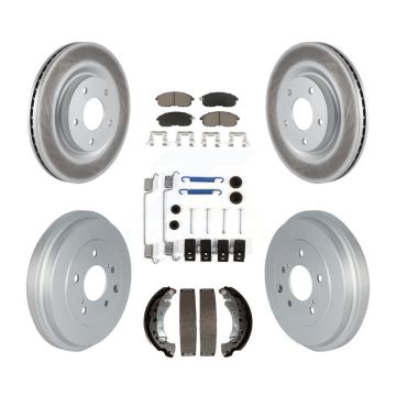 Front Rear Coated Brake Rotor Ceramic Pad & Drum Kit (7Pc) For Nissan Sentra Turbocharged KGC-101904