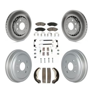 Front Rear Coated Brake Rotor Ceramic Pad Drum Kit (7Pc) For Chevrolet Aveo Pontiac Aveo5 KGC-101905