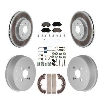 Front Rear Coat Brake Rotor Ceramic Pad Drum Kit (7Pc) For Toyota Corolla Chevrolet Prizm KGC-101907