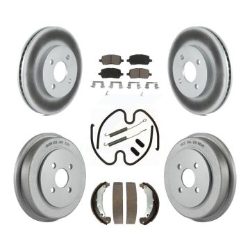 Front Rear Coated Brake Rotor Ceramic Pad Drum Kit (7Pc) For Pontiac Chevrolet Cobalt Ion KGC-101915