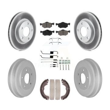 Front Rear Coat Disc Brake Rotor Ceramic Pad Drum Kit (7Pc) For Ford Escape Mazda Tribute KGC-101919