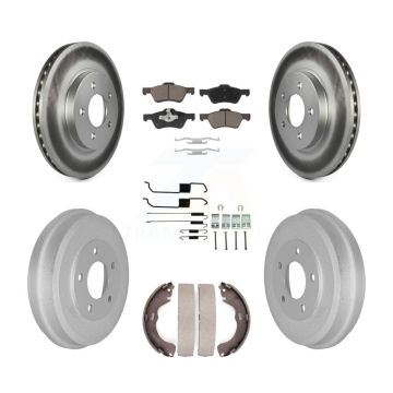 Front Rear Coated Brake Rotors Ceramic Pad Drum Kit (7Pc) For Ford Escape Mercury Mariner KGC-101920