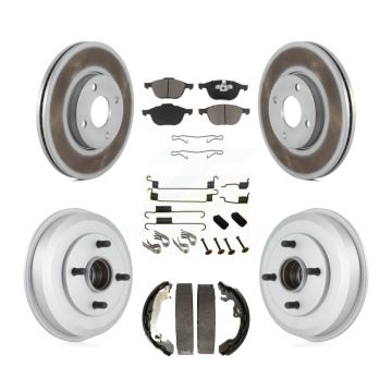 Front Rear Coated Disc Brake Rotors Ceramic Pads And Drum Kit (7Pc) For Ford Focus KGC-101922