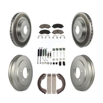 Front Rear Coated Brake Rotor Ceramic Pad & Drum Kit (7Pc) For Jeep Patriot Compass Dodge KGC-101928