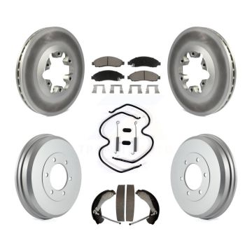 Front Rear Coat Brake Rotors Ceramic Pad Drum Kit (7Pc) For Chevrolet Colorado GMC Canyon KGC-101933