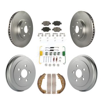 Front Rear Coated Disc Brake Rotors Ceramic Pads And Drum Kit (7Pc) For Toyota Celica KGC-101945
