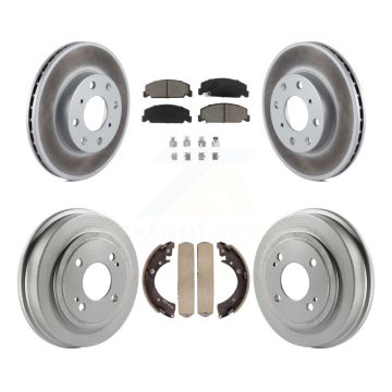 Front Rear Coated Disc Brake Rotors Ceramic Pads And Drum Kit For Honda Civic KGC-101969