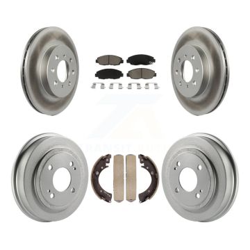 Front Rear Coated Disc Brake Rotors Ceramic Pads And Drum Kit For Honda Civic Acura EL KGC-101970