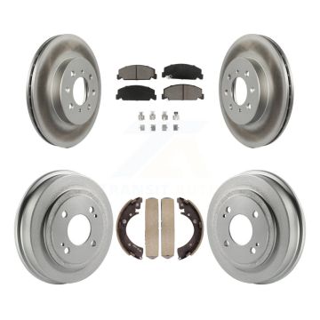 Front Rear Coat Brake Rotor Ceramic Pad Drum Kit For 1997 Honda Civic LX with 4-Wheel ABS KGC-101971