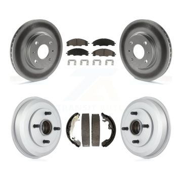 Front Rear Coat Brake Rotor Ceramic Pad Drum Kit For 08 Ford Focus Wheel Bearing Included KGC-101972