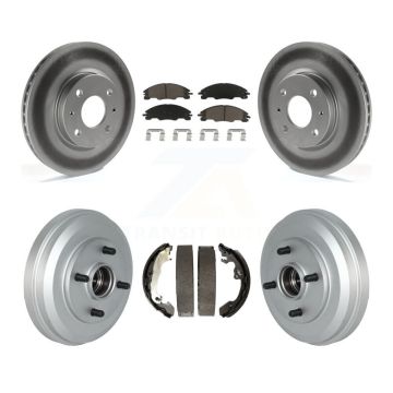 Front Rear Coated Disc Brake Rotors Ceramic Pads And Drum Kit For 2009-2011 Ford Focus KGC-101973