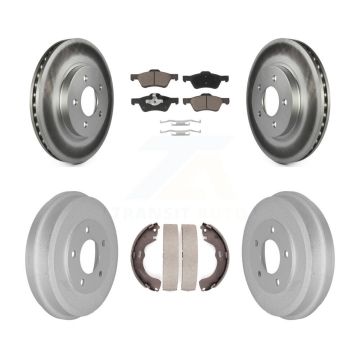 Front Rear Coated Brake Rotors Ceramic Pad Drum Kit For Ford Escape Mazda Tribute Mercury KGC-101974