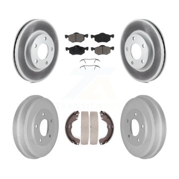 Front Rear Coated Brake Rotors Ceramic Pad Drum Kit For Ford Escape Mazda Tribute Mercury KGC-101975