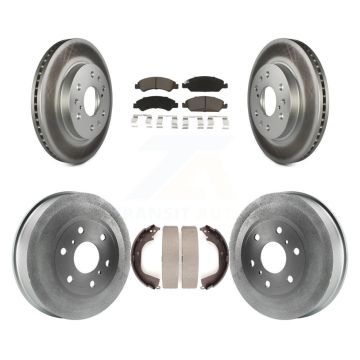 Front Rear Coat Brake Rotors Ceramic Pad Drum Kit For GMC Sierra 1500 Chevrolet Silverado KGC-101977