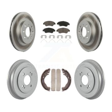 Front Rear Coated Disc Brake Rotors Ceramic Pads And Drum Kit For Honda Fit KGC-101979