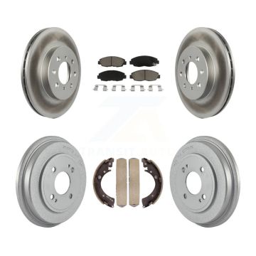 Front Rear Coated Disc Brake Rotors Ceramic Pads And Drum Kit For Honda Civic KGC-101980