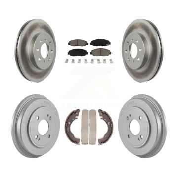 Front Rear Coated Disc Brake Rotors Ceramic Pads And Drum Kit For Honda Insight KGC-101981