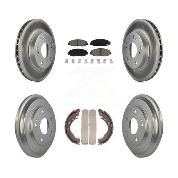 Front Rear Coated Disc Brake Rotors Ceramic Pads And Drum Kit For Honda Civic KGC-101983
