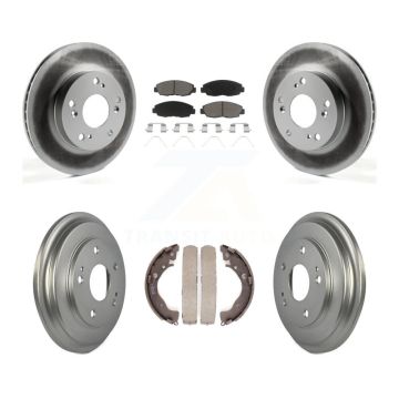 Front Rear Coated Disc Brake Rotors Ceramic Pads And Drum Kit For Honda Civic KGC-101984