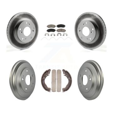 Front Rear Coated Disc Brake Rotors Ceramic Pads And Drum Kit For Honda Civic KGC-101986