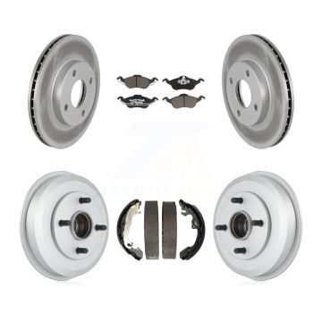 Front Rear Coated Brake Rotors Ceramic Pad Drum Kit For Ford Focus Wheel Bearing Included KGC-101987