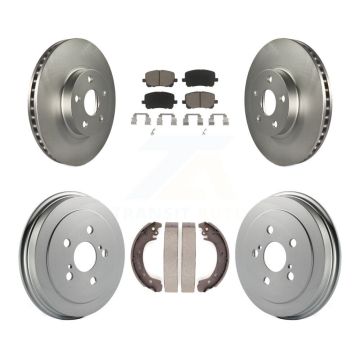 Front Rear Coated Disc Brake Rotors Ceramic Pads And Drum Kit For Toyota Corolla KGC-101991