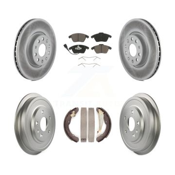 Front Rear Coated Disc Brake Rotors Ceramic Pads And Drum Kit For Volkswagen Jetta Beetle KGC-101994