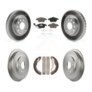 Front Rear Coated Disc Brake Rotors Ceramic Pads And Drum Kit For Volkswagen Jetta Beetle KGC-101996