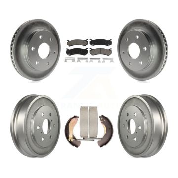 Front Rear Coat Brake Rotors Ceramic Pad Drum Kit For Chevrolet Silverado 1500 GMC Sierra KGC-101998
