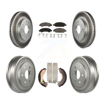 Front Rear Coat Brake Rotors Ceramic Pad Drum Kit For Chevrolet GMC Silverado 1500 Sierra KGC-101999