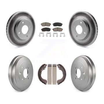 Front Rear Coated Disc Brake Rotors Ceramic Pad And Drum Kit For Nissan Versa Sentra Cube KGC-102000