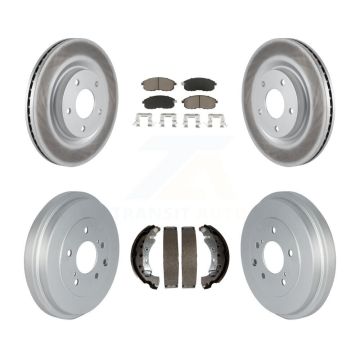 Front Rear Coat Brake Rotor Ceramic Pad Drum Kit For 2017-2019 Nissan Sentra Turbocharged KGC-102003