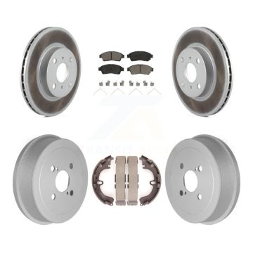 Front Rear Coated Brake Rotor Ceramic Pad Drum Kit For 1993-1997 Toyota Corolla Geo Prizm KGC-102006