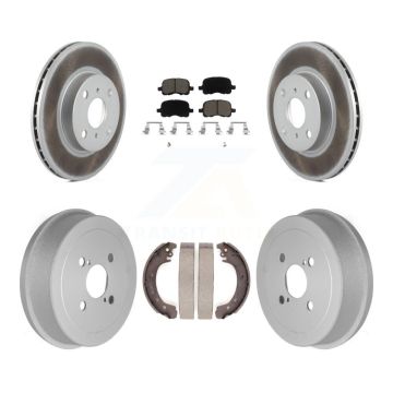 Front Rear Coat Disc Brake Rotors Ceramic Pad Drum Kit For 2002 Toyota Corolla From 04 02 KGC-102007