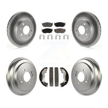 Front Rear Coated Disc Brake Rotor Ceramic Pad & Drum Kit For Hyundai Accent Kia Rio Rio5 KGC-102008