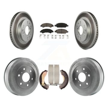 Front Rear Coat Brake Rotors Ceramic Pad Drum Kit For Chevrolet Silverado 1500 GMC Sierra KGC-102009