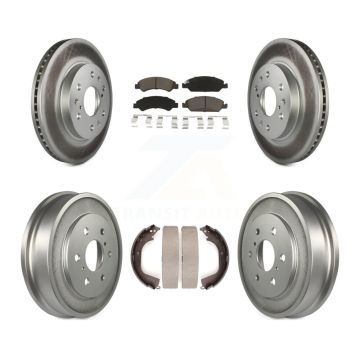 Front Rear Coat Brake Rotors Ceramic Pad Drum Kit For Chevrolet Silverado 1500 GMC Sierra KGC-102010