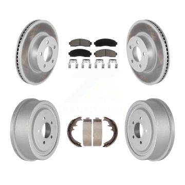 Front Rear Coated Disc Brake Rotors Ceramic Pads And Drum Kit For Ford Ranger Mazda B4000 KGC-102012