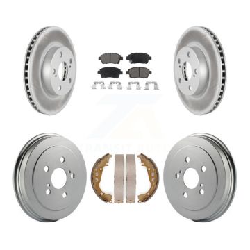 Front Rear Coated Disc Brake Rotors Ceramic Pads And Drum Kit For 2004-2008 Toyota Prius KGC-102014