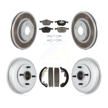 Front Rear Coated Brake Rotors Ceramic Pad Drum Kit For Ford Focus Wheel Bearing Included KGC-102019