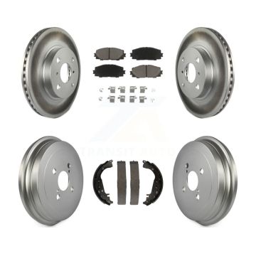 Front Rear Coated Disc Brake Rotors Ceramic Pads And Drum Kit For Toyota Yaris KGC-102020
