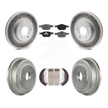 Front Rear Coat Disc Brake Rotors Ceramic Pad Drum Kit For 2010-2013 Ford Transit Connect KGC-102023