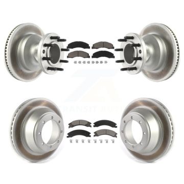 Front Rear Coat Brake Rotor Ceramic Pad Kit For 09-10 Ford E-450 Super Duty DIESEL engine KGC-102028