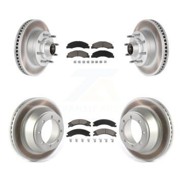 Front Rear Coat Brake Rotor Ceramic Pad Kit For 09-10 Ford E-450 Super Duty DIESEL engine KGC-102029