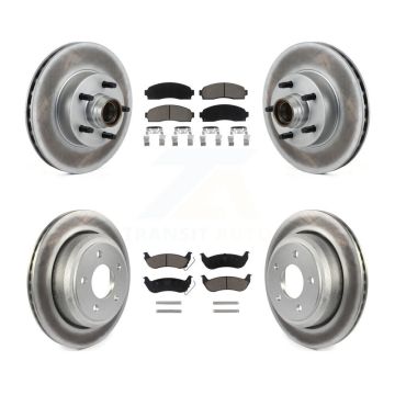 Front Rear Coated Disc Brake Rotors And Ceramic Pads Kit For 2010-2011 Ford Ranger RWD KGC-102032