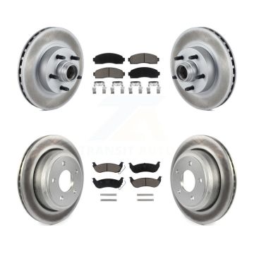 Front Rear Coated Brake Rotor Ceramic Pad Kit For Mazda B2300 With 11-1 4" Diameter KGC-102033
