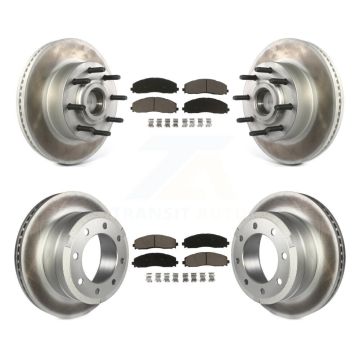 Front Rear Coated Disc Brake Rotors And Ceramic Pads Kit For Ford F-350 Super Duty F-250 KGC-102034