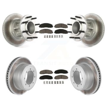 Front Rear Coated Disc Brake Rotors And Ceramic Pads Kit For Ford F-350 Super Duty F-250 KGC-102037