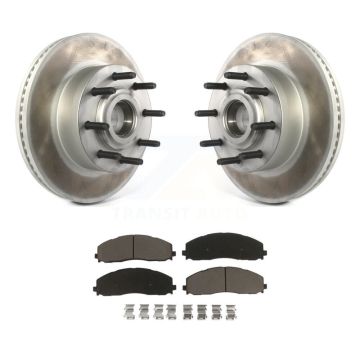 Front Coat Disc Brake Rotors Hub Assembly Ceramic Pad Kit For Ford F-350 Super Duty F-250 KGC-102040