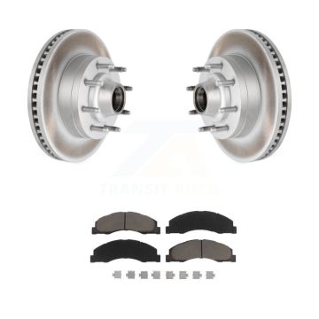 Front Coated Disc Brake Rotor Ceramic Pad Kit For Ford E-350 Super Duty E-250 E-150 E-450 KGC-102043